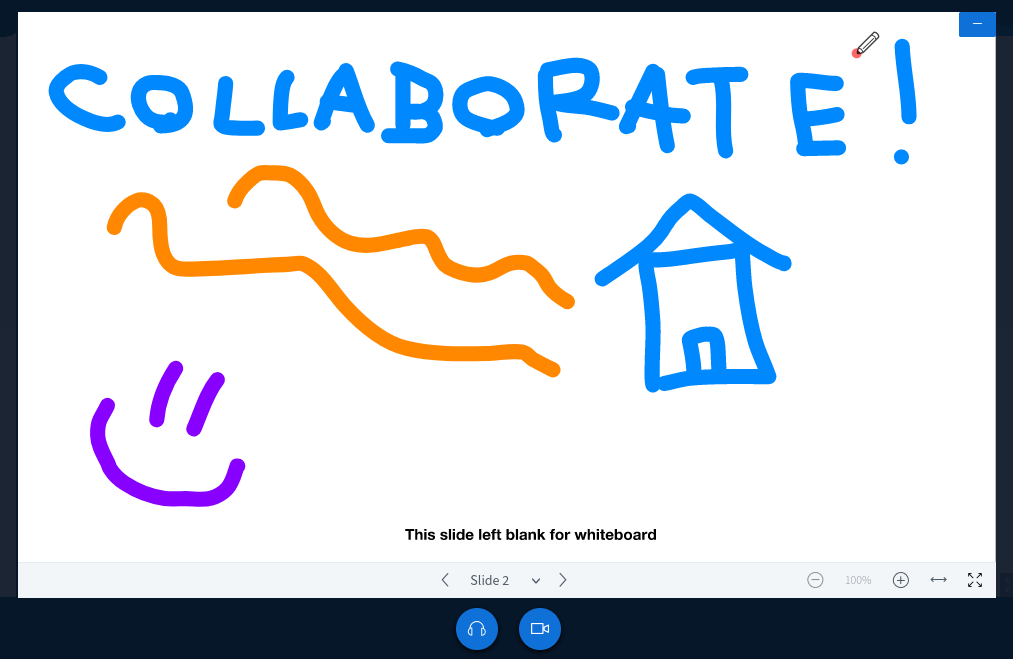 Screenshot eines bemalten Whitboards in BigBlueButton.