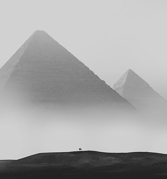 Aufnahme der Gizeh-Pyramiden in Ägypten