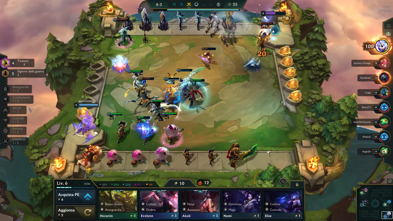 Ein Gameplayausschnitt des Spiels Teamfight Tactics.