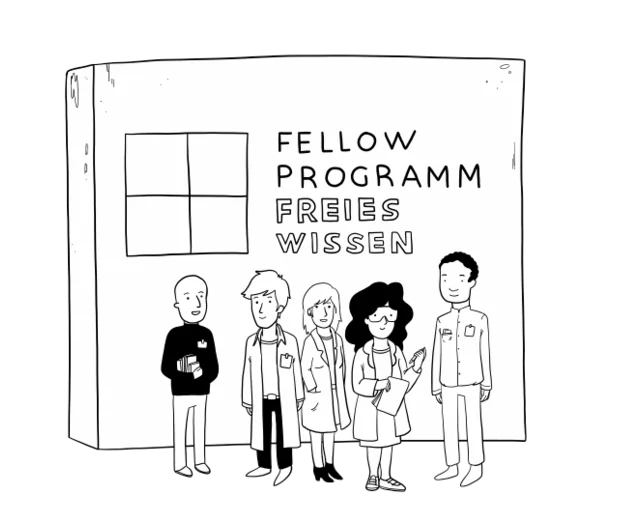 Riesenspatz Infoillustration (http://riesenspatz.de) für Wikimedia Deutschland (https://commons.wikimedia.org/wiki/File:Illustration_Fellow-Programm_Freies_Wissen.png), https://creativecommons.org/licenses/by-sa/4.0/legalcode