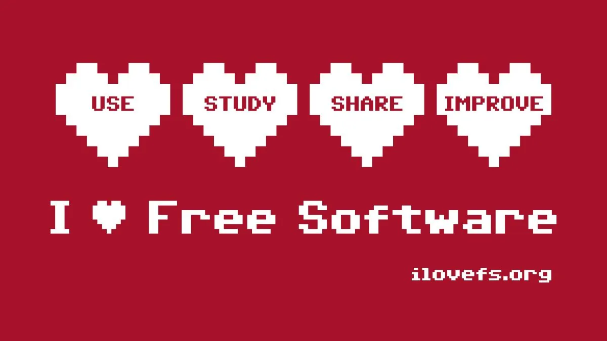 I love Free Software: Use. Study.Share.Improve.