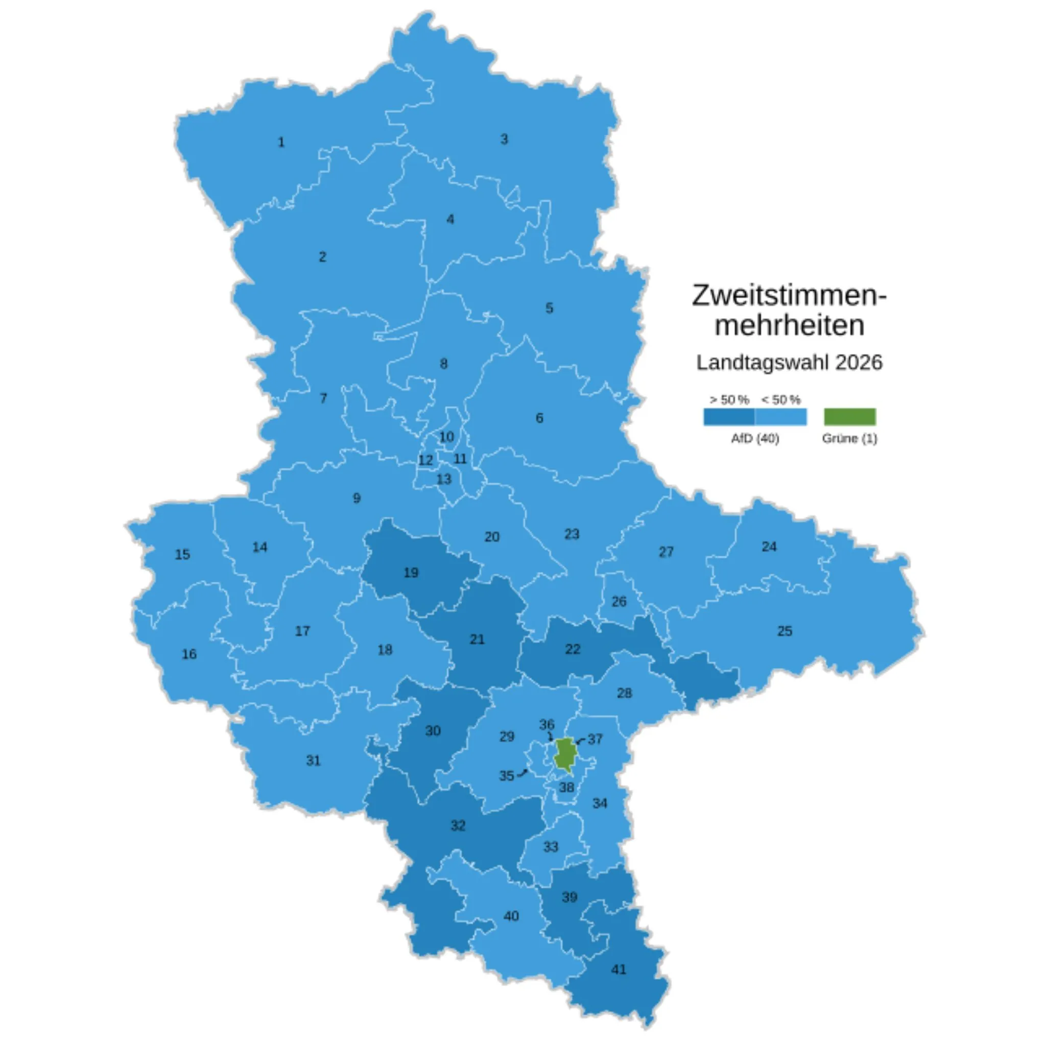 Sachsen-Anhalt Zweitstimmenmehrheiten