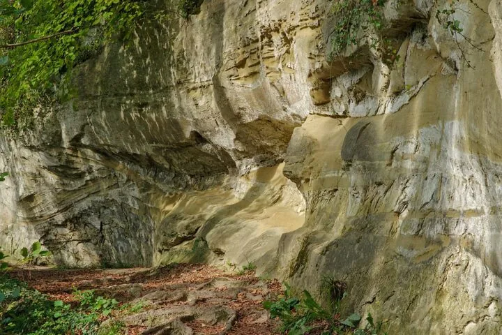 Schluchtlandschaft mit steilen Felswänden