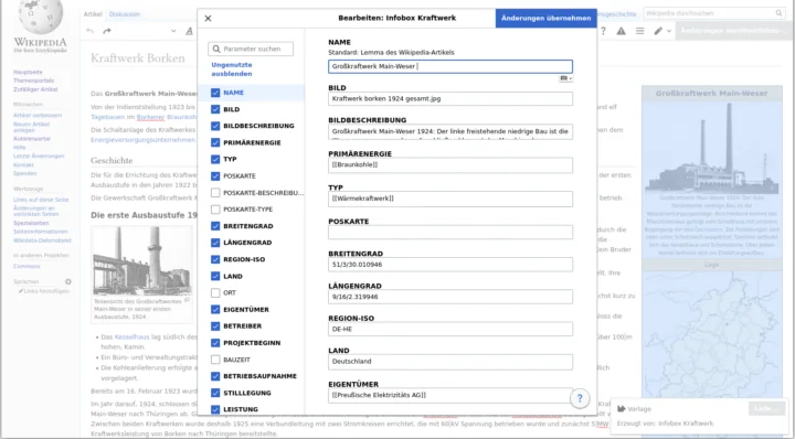 Verbesserter Vorlagendialog des VisualEditors mit einer überarbeiteten Seitenleiste mit Checkboxen, einer neuen Suchmaske und in neuer Größe