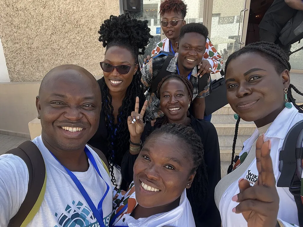 Mohammed mit anderen Community-Mitgliedern auf der WikiIndaba